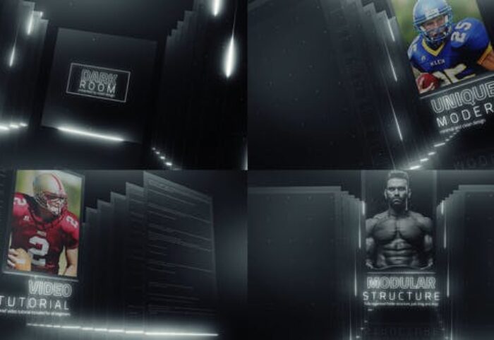 دانلود پروژه آماده افترافکت تیتراژ Dark Room Sports Cinematic