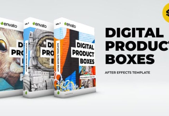 دانلود پروژه آماده افترافکت معرفی محصولات Digital Product Boxes