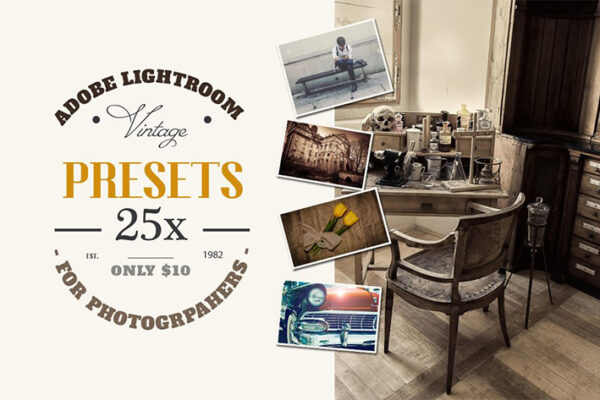 دانلود 25 پریست لایت روم Lightroom 25 Vintage Retro Presets