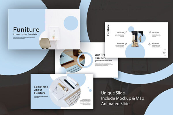 دانلود قالب آماده پاورپوینت Funiture Powerpoint Template