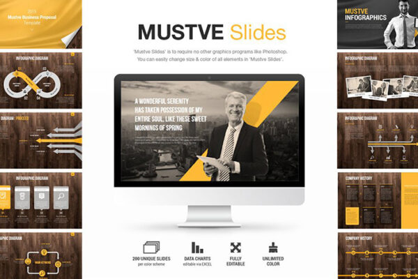 دانلود قالب آماده پاورپوینت Mustve Powerpoint Slides