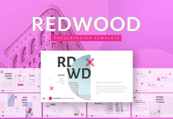 دانلود قالب آماده پاورپوینت REDWOOD Powerpoint Template