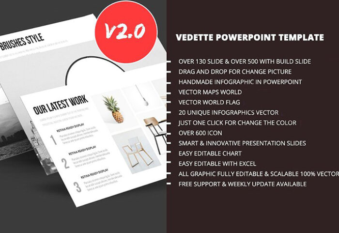 دانلود قالب آماده پاورپوینت Vedette PowerPoint Template