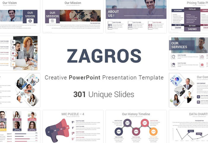 دانلود مجموعه 12000 قالب پاورپوینت Zagros Business PowerPoint Template
