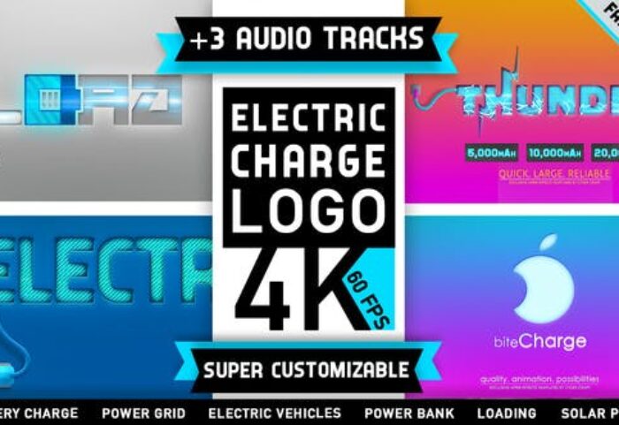 دانلود پروژه آماده افترافکت : نمایش لوگو Electricity Logo Charge Battery Energy