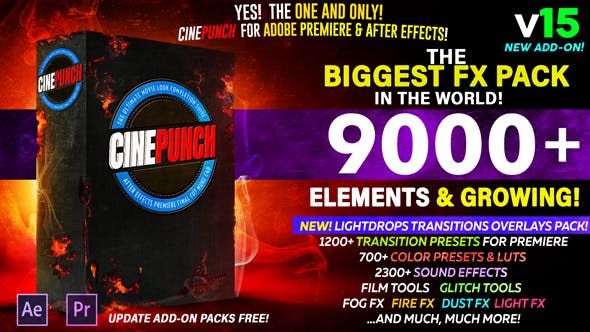 دانلود کاملترین پکیج نیازهای پریمیر CINEPUNCH V.15 The Biggest FX Pack in the World دانلود کاملترین پکیج نیازهای پریمیر CINEPUNCH V.15 The Biggest FX Pack in the World