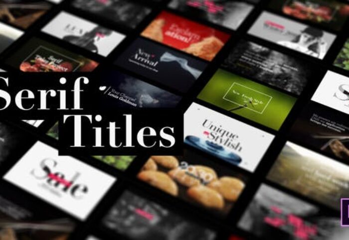دانلود 16 تایتل آماده برای پریمیر Serif Titles Mogrt files