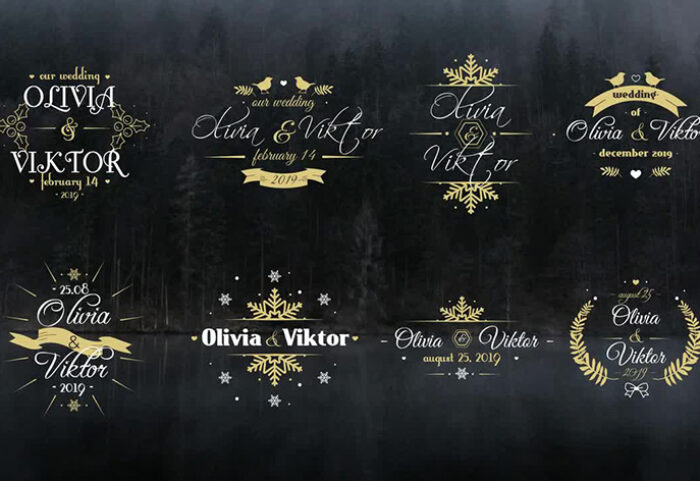 دانلود 8 تایتل آماده پریمیر مخصوص عروسی : Elegant Wedding Titles
