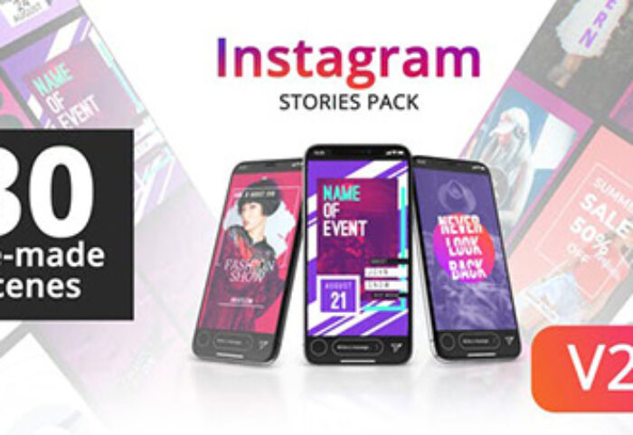 دانلود پروژه آماده افترافکت با موزیک : معرفی شرکت Instagram Stories v2