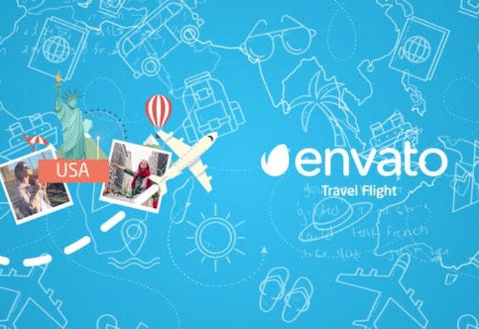 دانلود پروژه آماده افترافکت با موزیک : لوگو مسافرتی Travel Flight Logo
