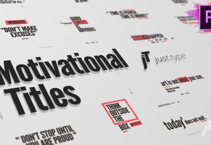 دانلود 20 تایتل آماده پریمیر رزولوشن 4K بنام Just Type Motivational Titles