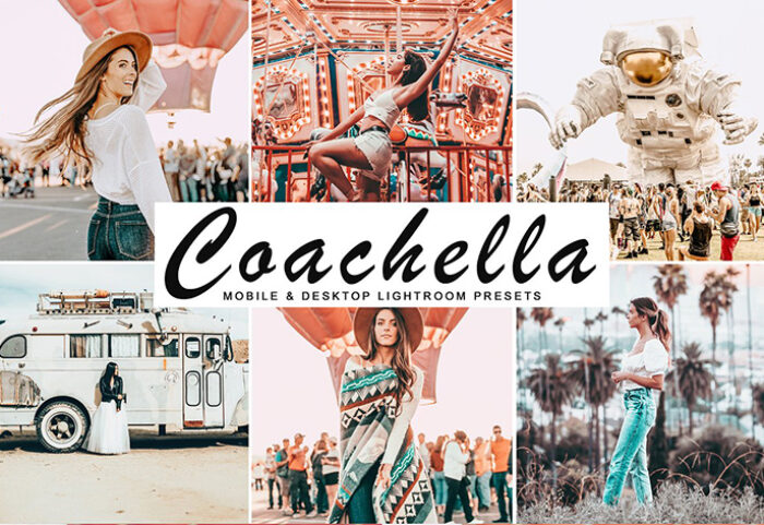 دانلود پریست لایت روم و Camera Raw و اکشن: Coachella Lightroom Presets Pack