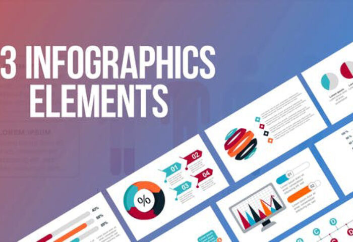 پروژه پریمیر با موزیک 43 المان اینفوگرافیک Infographics