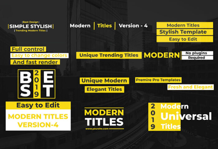 دانلود 12 تایتل آماده متن برنامه پریمیر : Modern Title V4