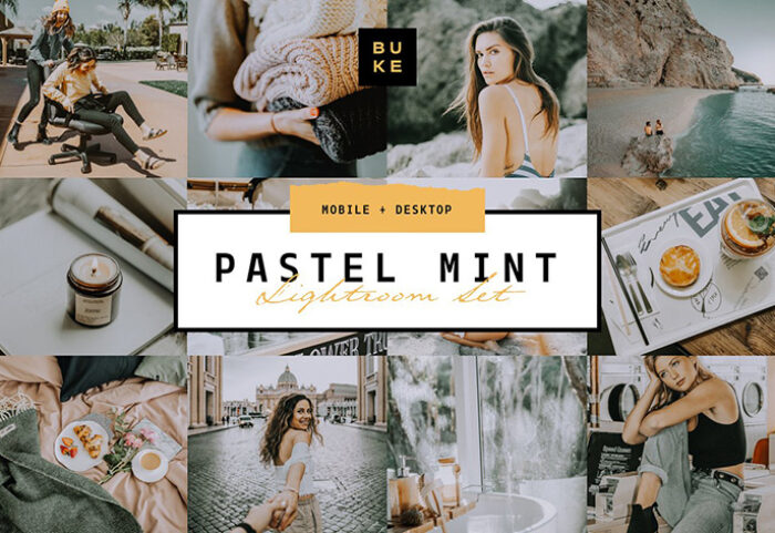 دانلود پریست رنگی لایت روم دسکتاپ و موبایل : Pastel Mint 4 Lightroom Preset Pack