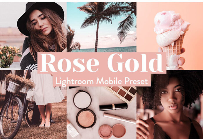 دانلود پریست رنگی لایت روم موبایل : Rose Gold Lightroom Presets Mobile