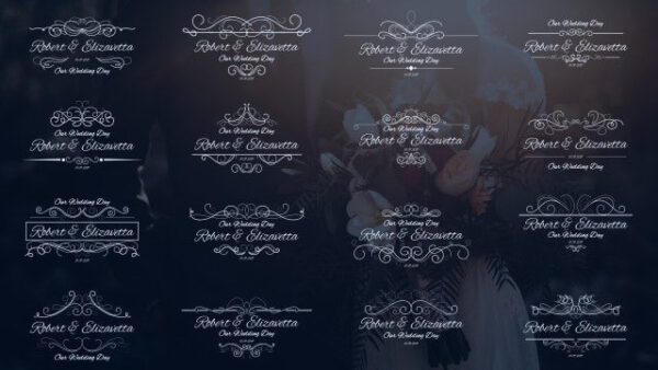 دانلود 16 تایتل آماده متن پریمیر مخصوص عروسی : Wedding Calligraphic Titles