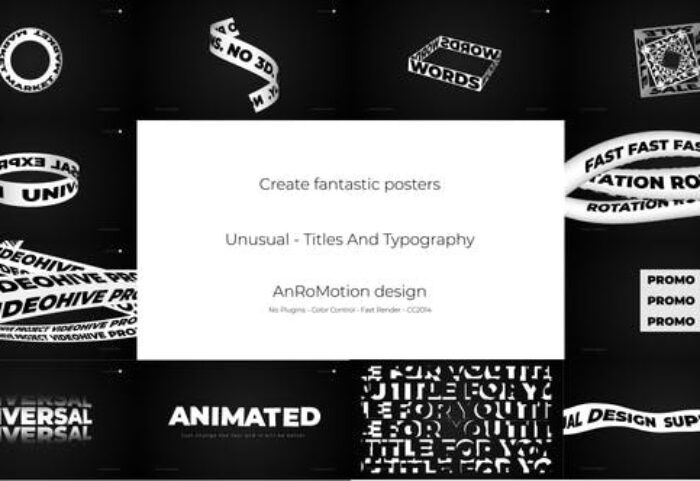 دانلود پروژه آماده تایتل افترافکت فوق حرفه ای Unusual Titles And Typography