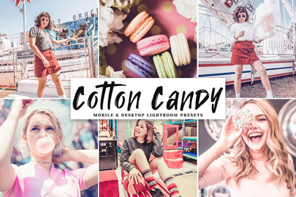 دانلود پریست لایت روم و Camera Raw و اکشن: Cotton Candy Mobile Desktop Lightroom Presets