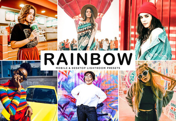 دانلود پریست لایت روم و Camera Raw و اکشن Rainbow Mobile Desktop Lightroom Presets