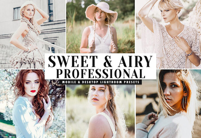 دانلود پریست لایت روم و Camera Raw و اکشن: Sweet Airy Mobile Desktop Lightroom Presets