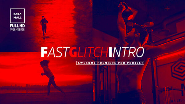 پروژه پریمیر تیتراژ با افکت گلیچ و نویز و پارازیت Fast Glitch Intro