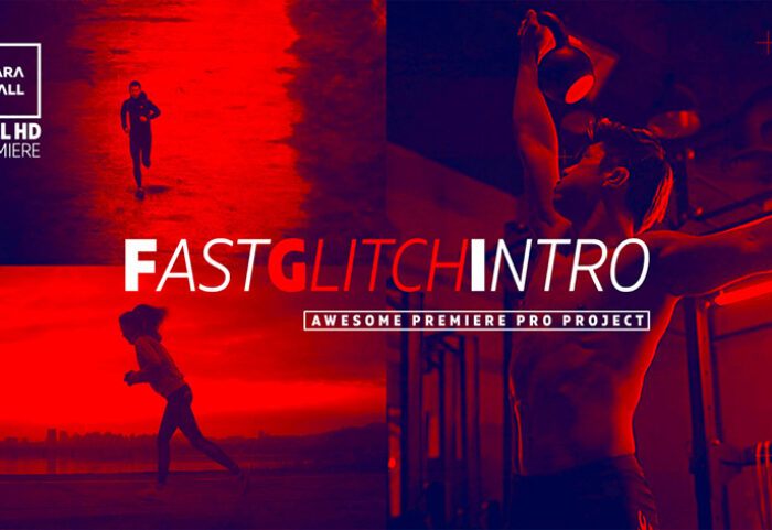 پروژه پریمیر تیتراژ با افکت گلیچ و نویز و پارازیت Fast Glitch Intro