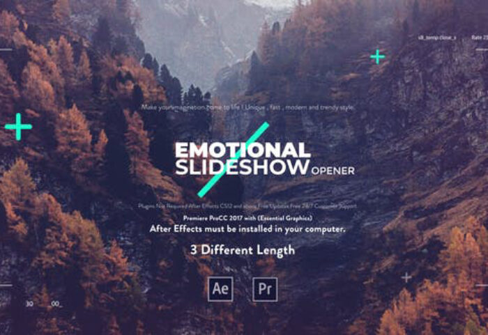 پروژه پریمیر با موزیک اسلایدشو Emotional Slideshow Opener Premiere Pro