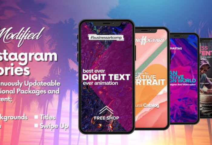 پروژه افترافکت با موزیک تبلیغات اینستاگرام Modified Instagram Stories
