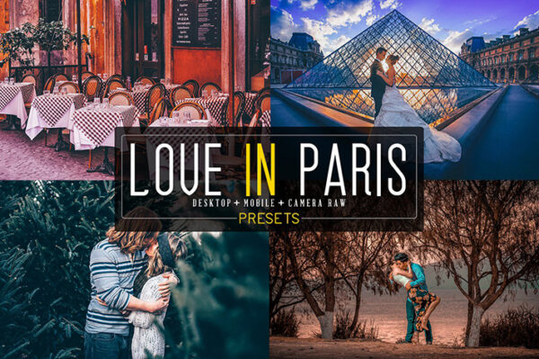 پریست لایت روم دسکتاپ و موبایل و کمرا راو : Love In Paris LR+DNG+ACR Presets