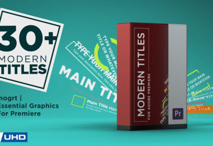 تایتل آماده پریمیر رزولوشن 4K پکیج 30 عددی Modern Titles Pack