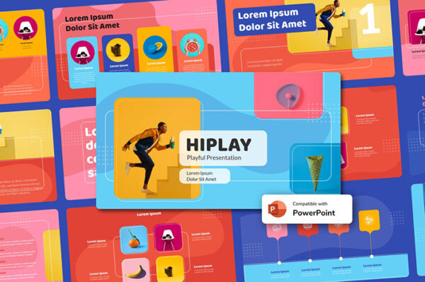 دانلود قالب آماده پاورپوینت تم اجتماعی HIPLAY Playful Power Point Template