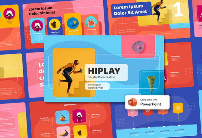 دانلود قالب آماده پاورپوینت تم اجتماعی HIPLAY Playful Power Point Template