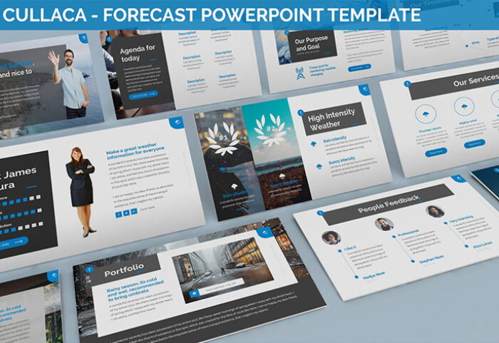 دانلود قالب آماده پاورپوینت تم تجارت Cullaca Forecast Powerpoint Template