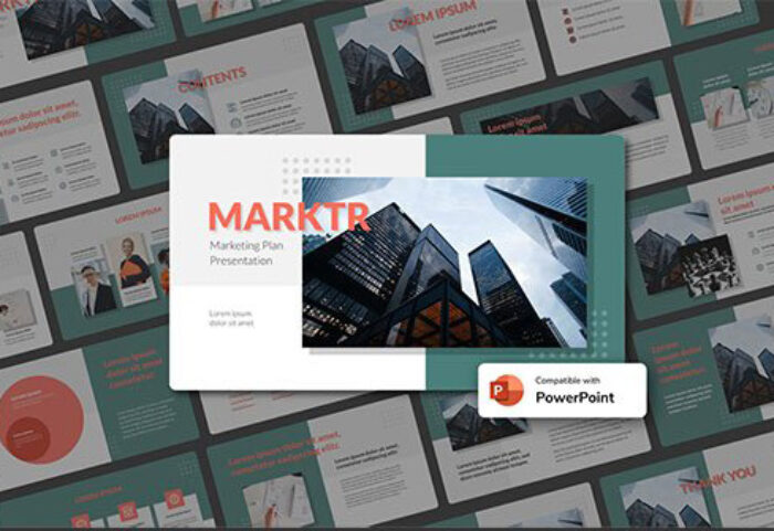 دانلود قالب آماده پاورپوینت تم مارکتینگ MARKTR Marketing Plan PowerPoint Template