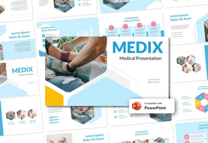 دانلود قالب آماده پاورپوینت تم پزشکی MEDIX Medical PowerPoint Template