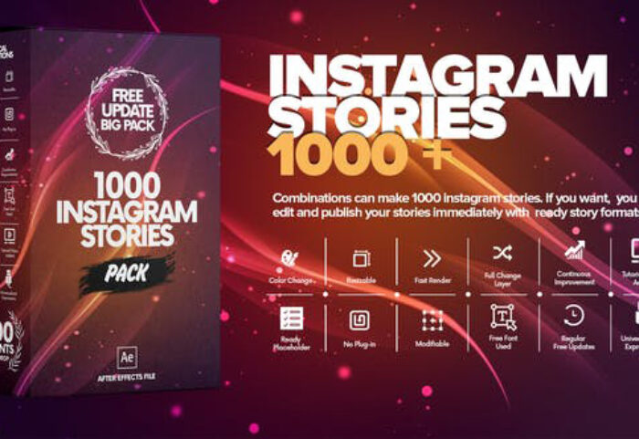 دانلود پروژه افترافکت 1000 استوری اینستاگرام Instagram Stories Pack