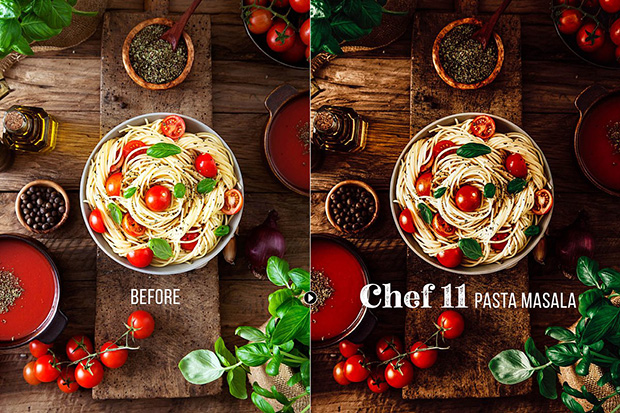 پریست لایت روم و کمرا راو تم مواد غذایی Chef 50 Food Presets پریست لایت روم و کمرا راو تم مواد غذایی Chef 50 Food Presets