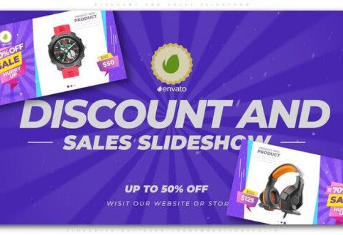 پروژه افترافکت با موزیک تبلیغات حراج محصولات Discount and Sales Slideshow