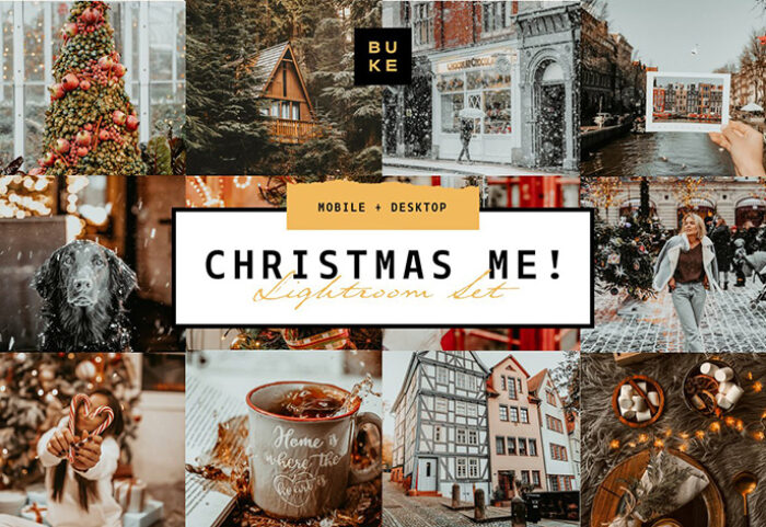 پریست لایت روم دسکتاپ و موبایل تم زمستانی Christmas Me Lightroom Bundle