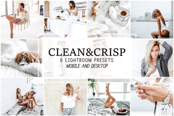 پریست لایت روم دسکتاپ و موبایل تم فشن Clean and Crisp Lightroom Presets