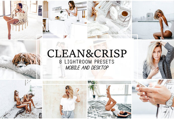 پریست لایت روم دسکتاپ و موبایل تم فشن Clean and Crisp Lightroom Presets