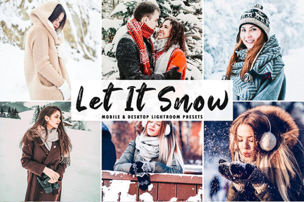 پریست لایت روم و کمرا راو تم رنگی زمستان Let It Snow Lightroom Presets