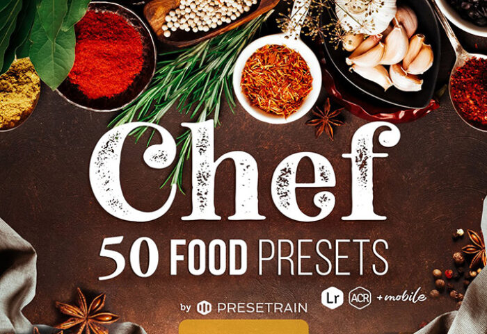 پریست لایت روم و کمرا راو تم مواد غذایی Chef 50 Food Presets