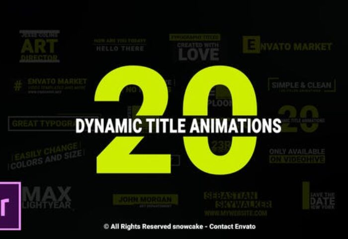 دانلود 20 تایتل آماده پریمیر برای فیلم Dynamic Titles For Premiere Pro