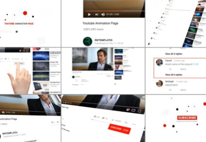 دانلود پروژه افترافکت تبلیغات کامل یوتیوب Youtube Animation Page