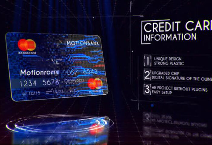 پروژه افترافکت با موزیک تبلیغ کارت اعتباری Plastic Card Presentation