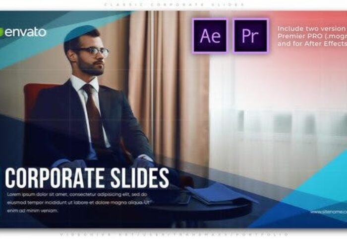 پروژه افترافکت با موزیک معرفی سابقه شرکت Classic Corporate Slides