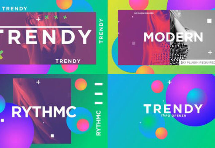 پروژه افترافکت با موزیک وله مد روز Trendy Typo Opener