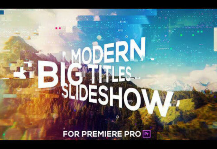 پروژه پریمیر با موزیک اسلایدشو گلیچ Big Titles Glitch Slideshow for Premiere Pro